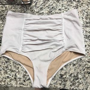 Kortni Jeane White ruched swim bottoms